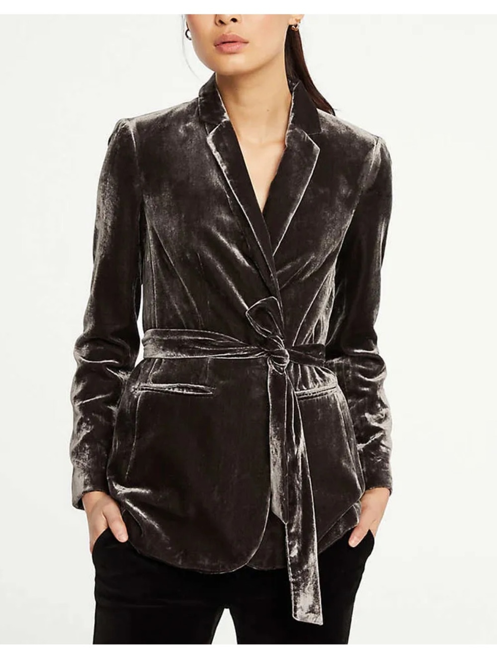 Ann Taylor Women's Velvet Belted Blazer Size 6 - Picture 11 of 11